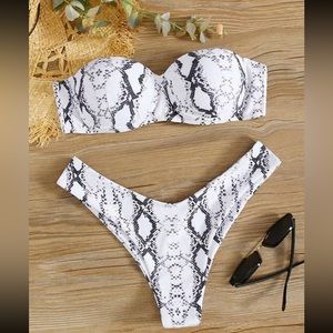 Snakeskin Push Up Bandeau Bikini set NWT